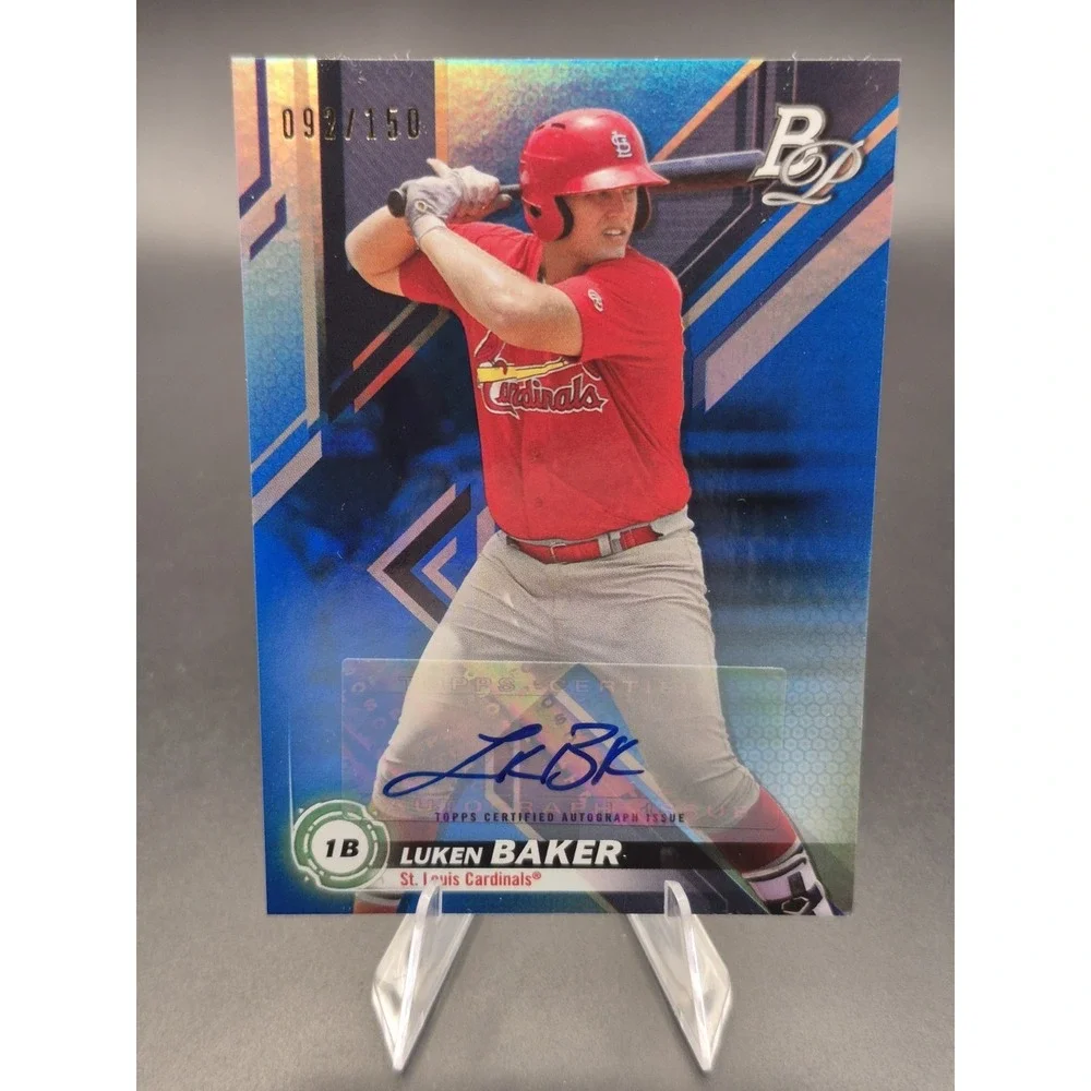 2019 Bowman Platinum Blue Auto Rookie #TOP-45 Luken Baker /150
